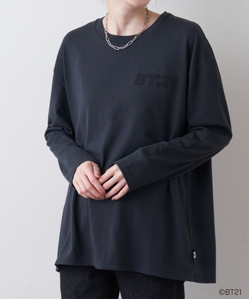 BT21（ビーティーイシビル）の「#【BT21】キャラクターカットソー（Tシャツ/カットソー・レディース・ブラック/グレー/ブラック系その他/グレー系その他/ブラック系その他2/ブラック系その他3/グレー系その他2・S/M/L）」の9枚目の写真