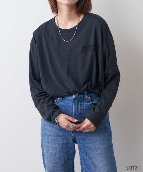 BT21（ビーティーイシビル）の「#【BT21】キャラクターカットソー（Tシャツ/カットソー・レディース・ブラック/グレー/ブラック系その他/グレー系その他/ブラック系その他2/ブラック系その他3/グレー系その他2・S/M/L）」の17枚目の写真