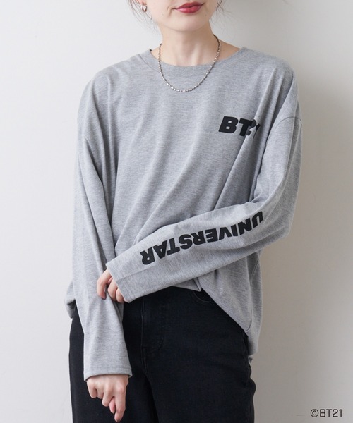 BT21（ビーティーイシビル）の「#【BT21】キャラクターカットソー（Tシャツ/カットソー・レディース・ブラック/グレー/ブラック系その他/グレー系その他/ブラック系その他2/ブラック系その他3/グレー系その他2・S/M/L）」の21枚目の写真