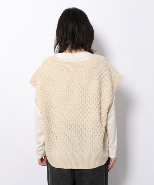 LAKOLE（ラコレ）の「7GワッフルBIGベスト / 217620（ベスト・レディース・オフホワイト/カーキ/ブラウン系その他・SMALL/MEDIUM）」の22枚目の写真