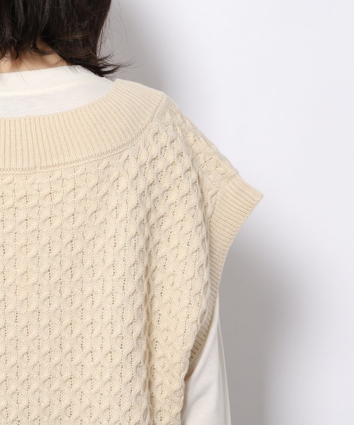 LAKOLE（ラコレ）の「7GワッフルBIGベスト / 217620（ベスト・レディース・オフホワイト/カーキ/ブラウン系その他・SMALL/MEDIUM）」の20枚目の写真