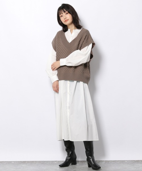 LAKOLE（ラコレ）の「7GワッフルBIGベスト / 217620（ベスト・レディース・オフホワイト/カーキ/ブラウン系その他・SMALL/MEDIUM）」の21枚目の写真