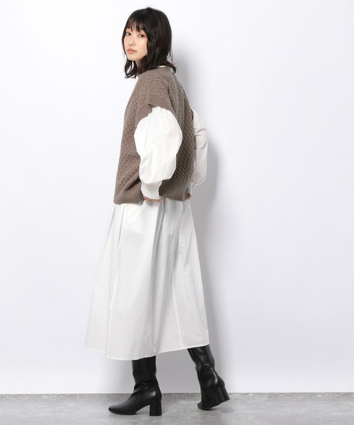 LAKOLE（ラコレ）の「7GワッフルBIGベスト / 217620（ベスト・レディース・オフホワイト/カーキ/ブラウン系その他・SMALL/MEDIUM）」の9枚目の写真
