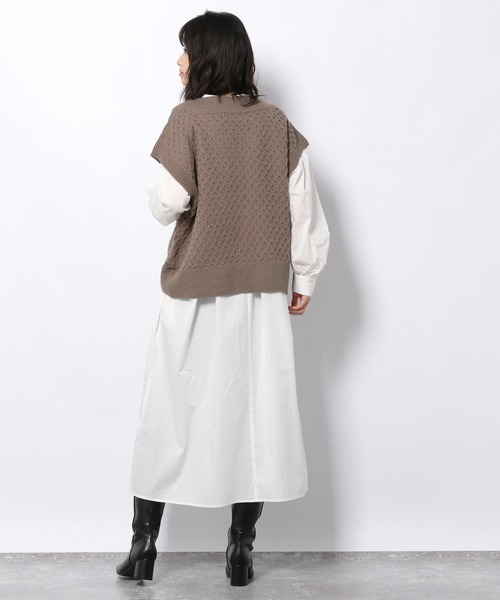 LAKOLE（ラコレ）の「7GワッフルBIGベスト / 217620（ベスト・レディース・オフホワイト/カーキ/ブラウン系その他・SMALL/MEDIUM）」の17枚目の写真