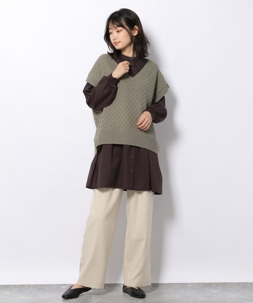 LAKOLE（ラコレ）の「7GワッフルBIGベスト / 217620（ベスト・レディース・オフホワイト/カーキ/ブラウン系その他・SMALL/MEDIUM）」の19枚目の写真
