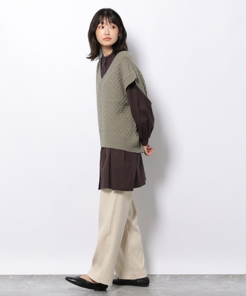 LAKOLE（ラコレ）の「7GワッフルBIGベスト / 217620（ベスト・レディース・オフホワイト/カーキ/ブラウン系その他・SMALL/MEDIUM）」の7枚目の写真