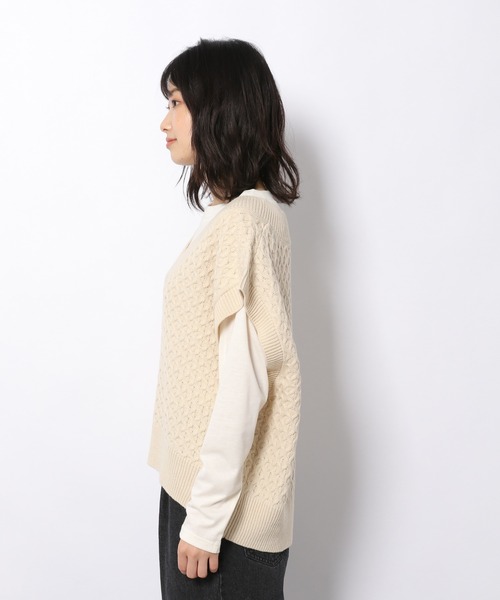 LAKOLE（ラコレ）の「7GワッフルBIGベスト / 217620（ベスト・レディース・オフホワイト/カーキ/ブラウン系その他・SMALL/MEDIUM）」の15枚目の写真