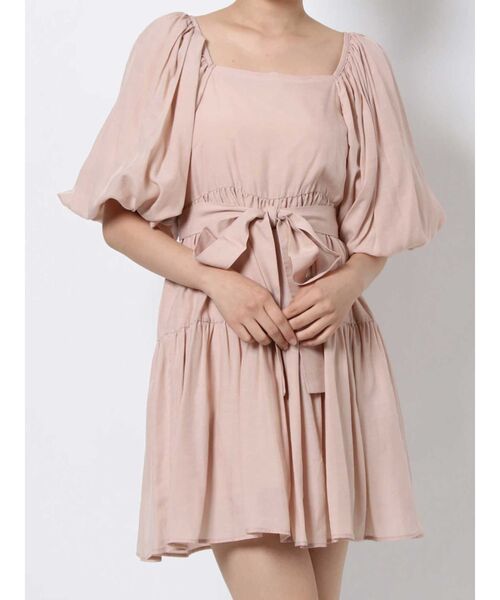 MERCURYDUO（マーキュリーデュオ）の「ボリュームスリーブミニシャツワンピース（ワンピース・レディース・ブラック/ピンク/ミント・SMALL/MEDIUM）」の3枚目の写真