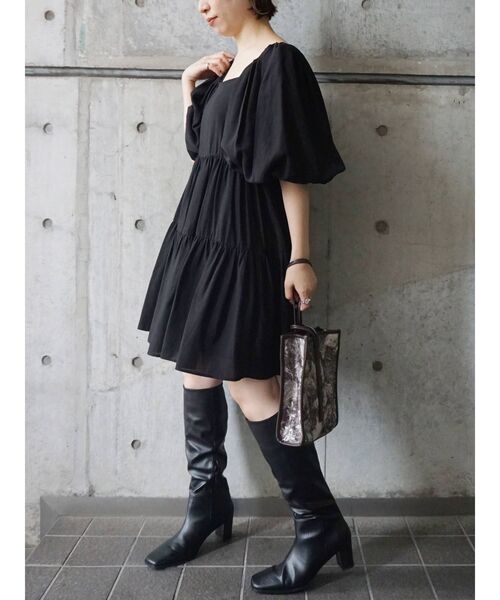 MERCURYDUO（マーキュリーデュオ）の「ボリュームスリーブミニシャツワンピース（ワンピース・レディース・ブラック/ピンク/ミント・SMALL/MEDIUM）」の21枚目の写真