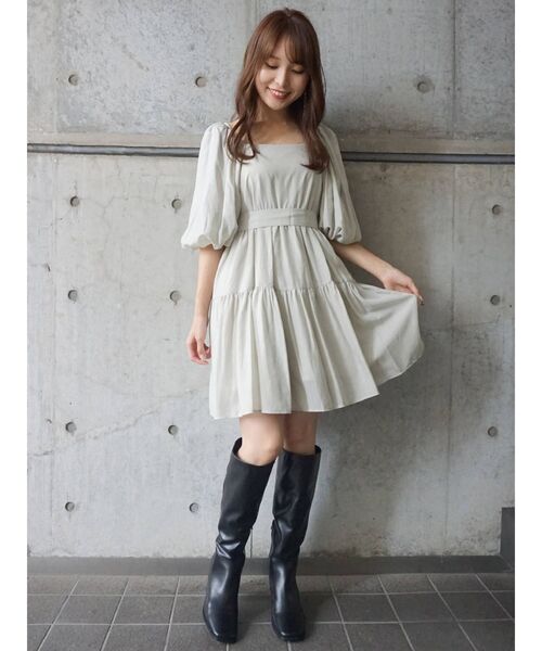 MERCURYDUO（マーキュリーデュオ）の「ボリュームスリーブミニシャツワンピース（ワンピース・レディース・ブラック/ピンク/ミント・SMALL/MEDIUM）」の19枚目の写真