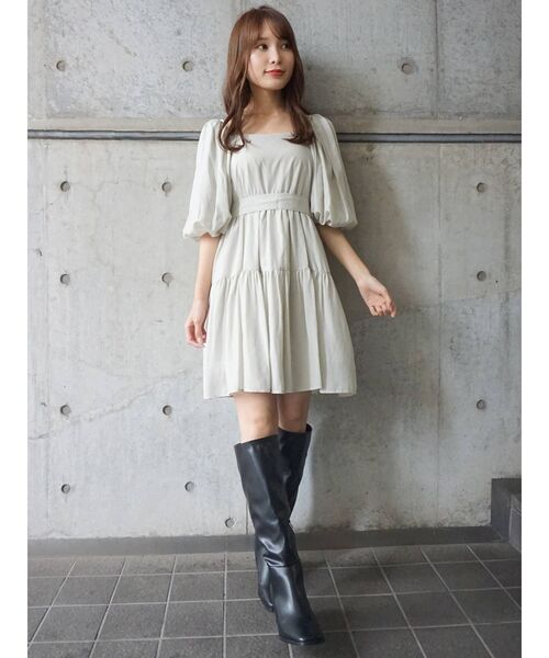 MERCURYDUO（マーキュリーデュオ）の「ボリュームスリーブミニシャツワンピース（ワンピース・レディース・ブラック/ピンク/ミント・SMALL/MEDIUM）」の14枚目の写真