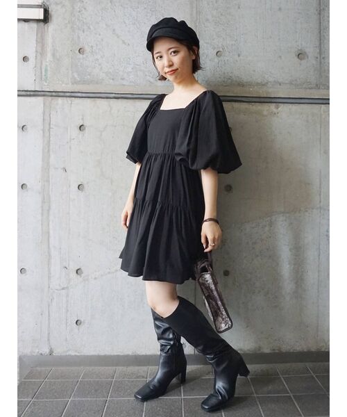 MERCURYDUO（マーキュリーデュオ）の「ボリュームスリーブミニシャツワンピース（ワンピース・レディース・ブラック/ピンク/ミント・SMALL/MEDIUM）」の15枚目の写真