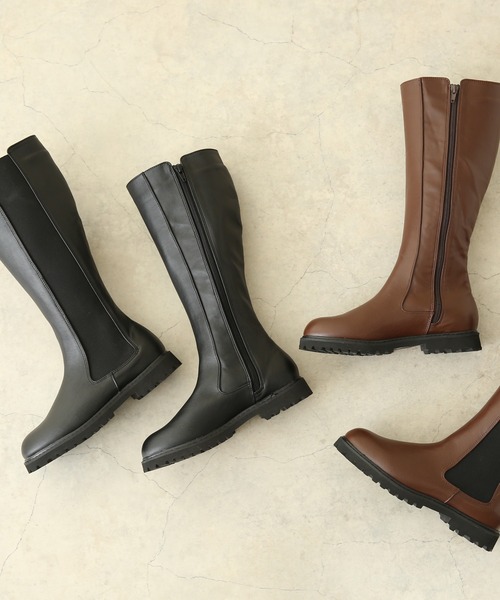 menue（メヌエ）の「サイドゴアロングブーツ（ブーツ・レディース・ブラック/ブラウン・LL/3L/S/M/L/XS）」の18枚目の写真