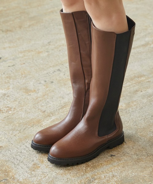 menue（メヌエ）の「サイドゴアロングブーツ（ブーツ・レディース・ブラック/ブラウン・LL/3L/S/M/L/XS）」の4枚目の写真