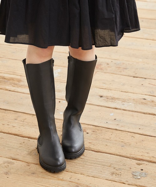 menue（メヌエ）の「サイドゴアロングブーツ（ブーツ・レディース・ブラック/ブラウン・LL/3L/S/M/L/XS）」の5枚目の写真