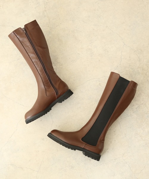 menue（メヌエ）の「サイドゴアロングブーツ（ブーツ・レディース・ブラック/ブラウン・LL/3L/S/M/L/XS）」の7枚目の写真