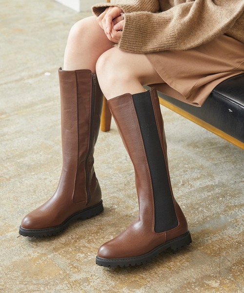 menue（メヌエ）の「サイドゴアロングブーツ（ブーツ・レディース・ブラック/ブラウン・LL/3L/S/M/L/XS）」の20枚目の写真