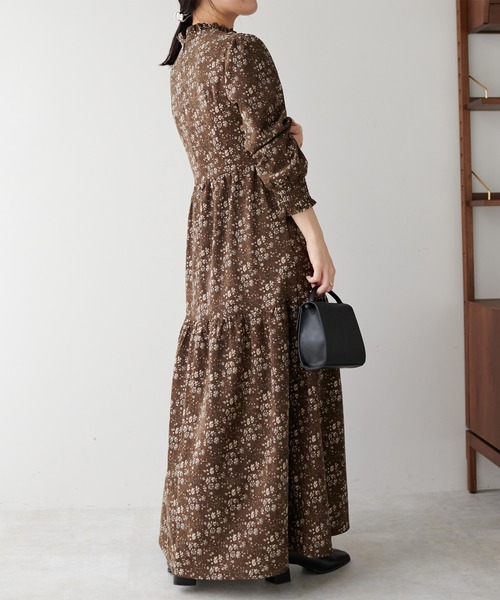 DISCOAT（ディスコート）の「コーデュロイ花柄ワンピース（ワンピース