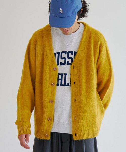 CPCM(シーピーシーエム)の「カラーニットBIGカーディガン(カーディガン/ボレロ・メンズ・チャコールグレー/マスタード/グリーン/サックスブルー/ベージュ・FREE)」の5枚目の写真
