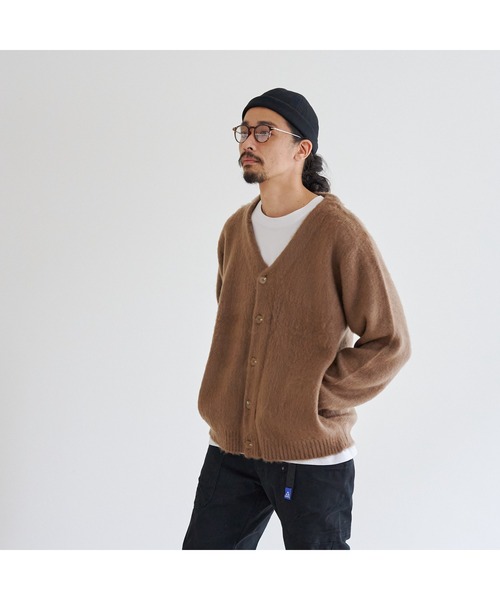 CPCM(シーピーシーエム)の「カラーニットBIGカーディガン(カーディガン/ボレロ・メンズ・チャコールグレー/マスタード/グリーン/サックスブルー/ベージュ・FREE)」の6枚目の写真