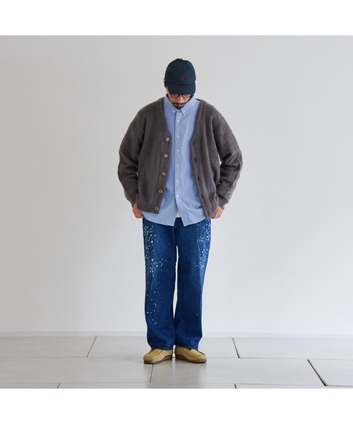 CPCM(シーピーシーエム)の「カラーニットBIGカーディガン(カーディガン/ボレロ・メンズ・チャコールグレー/マスタード/グリーン/サックスブルー/ベージュ・FREE)」の9枚目の写真