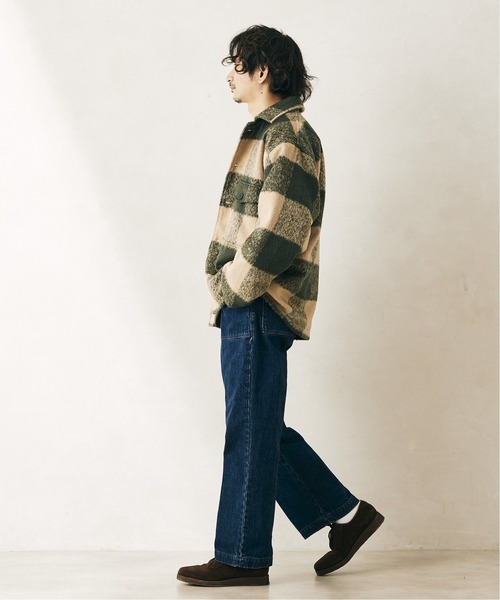 JOURNAL STANDARD relume（ジャーナルスタンダード　レリューム）の「OVERSIZE SHAGGY PLAID BLOUSON/チェックブルゾン（ブルゾン・メンズ・ブラック/ネイビー/グリーン・LARGE/MEDIUM）」の5枚目の写真