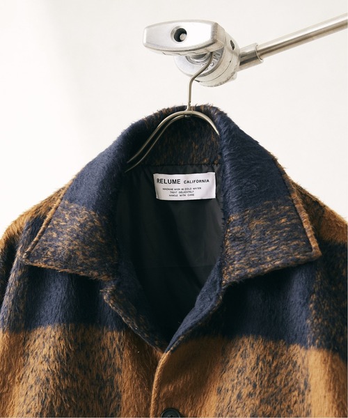 JOURNAL STANDARD relume（ジャーナルスタンダード　レリューム）の「OVERSIZE SHAGGY PLAID BLOUSON/チェックブルゾン（ブルゾン・メンズ・ブラック/ネイビー/グリーン・LARGE/MEDIUM）」の16枚目の写真