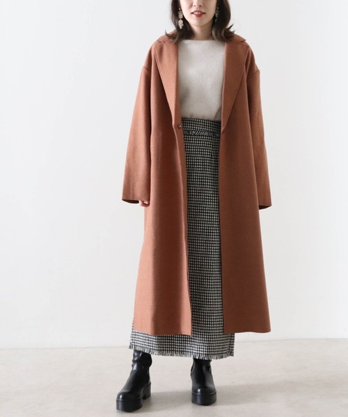 Cheek（チーク）の「ガウンコート（チェスターコート・レディース・ブルー/アイボリー/キャメル・MEDIUM）」の3枚目の写真