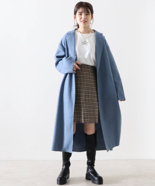 Cheek（チーク）の「ガウンコート（チェスターコート・レディース・ブルー/アイボリー/キャメル・MEDIUM）」の20枚目の写真