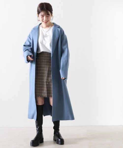 Cheek（チーク）の「ガウンコート（チェスターコート・レディース・ブルー/アイボリー/キャメル・MEDIUM）」の21枚目の写真