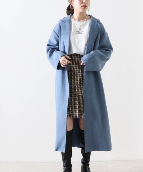 Cheek（チーク）の「ガウンコート（チェスターコート・レディース・ブルー/アイボリー/キャメル・MEDIUM）」の22枚目の写真