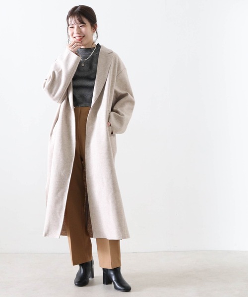 Cheek（チーク）の「ガウンコート（チェスターコート・レディース・ブルー/アイボリー/キャメル・MEDIUM）」の16枚目の写真