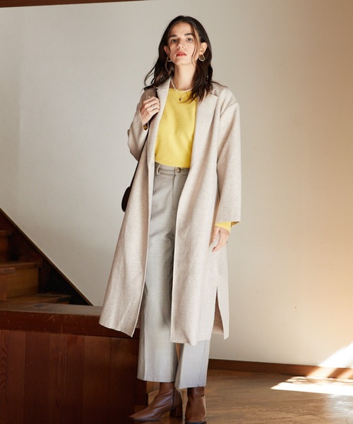 Cheek（チーク）の「ガウンコート（チェスターコート・レディース・ブルー/アイボリー/キャメル・MEDIUM）」の4枚目の写真