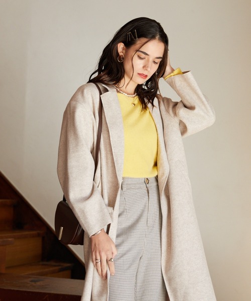 Cheek（チーク）の「ガウンコート（チェスターコート・レディース・ブルー/アイボリー/キャメル・MEDIUM）」の8枚目の写真