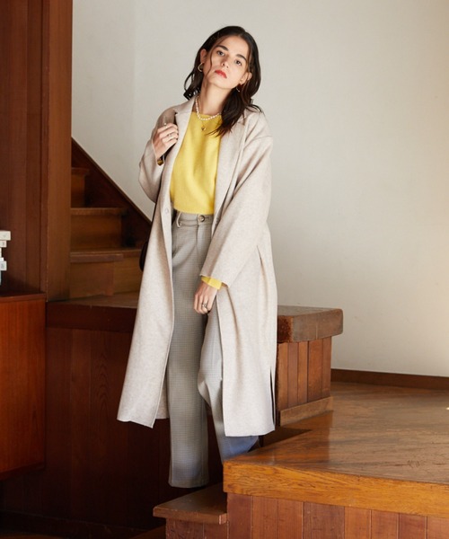 Cheek（チーク）の「ガウンコート（チェスターコート・レディース・ブルー/アイボリー/キャメル・MEDIUM）」の9枚目の写真