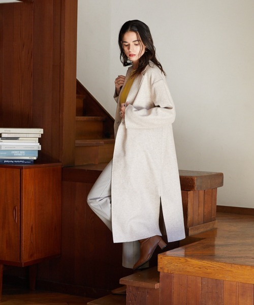 Cheek（チーク）の「ガウンコート（チェスターコート・レディース・ブルー/アイボリー/キャメル・MEDIUM）」の10枚目の写真