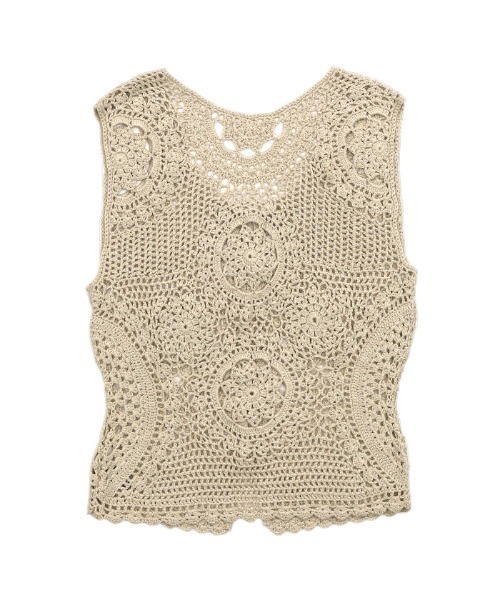 select MOCA（セレクトモカ）の「2WAYかぎ針編みニットベスト（ベスト・レディース・ブラック/グリーン/アイボリー・FREE）」の11枚目の写真