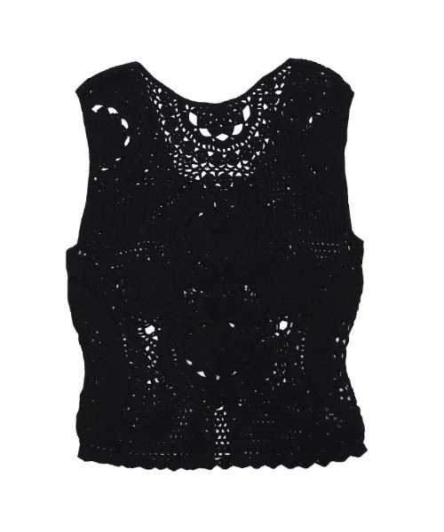 select MOCA（セレクトモカ）の「2WAYかぎ針編みニットベスト（ベスト・レディース・ブラック/グリーン/アイボリー・FREE）」の10枚目の写真