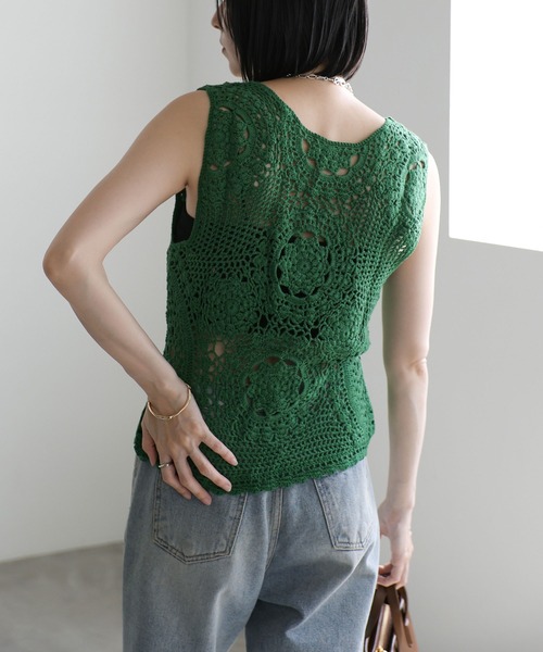 ✨美品✨ NUDE|MM ガジェットモードベスト select MOCA（セレクトモカ）の「2WAYかぎ針編みニットベスト（ベスト