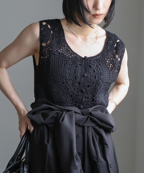 select MOCA（セレクトモカ）の「2WAYかぎ針編みニットベスト（ベスト