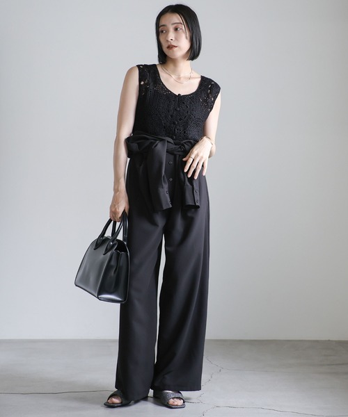 select MOCA（セレクトモカ）の「2WAYかぎ針編みニットベスト（ベスト・レディース・ブラック/グリーン/アイボリー・FREE）」の18枚目の写真