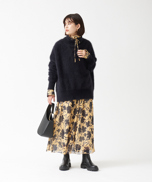 Rouge vif（ルージュヴィフ）の「シアープリントスカート（スカート・レディース・イエロー・フリー）」の2枚目の写真