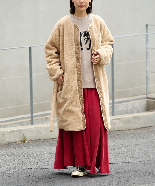 BONbazaar（ボンバザール）の「コーデュロイフレアスカート（スカート・レディース・パープル/アイボリー/グレー/レッド・FREE）」の10枚目の写真