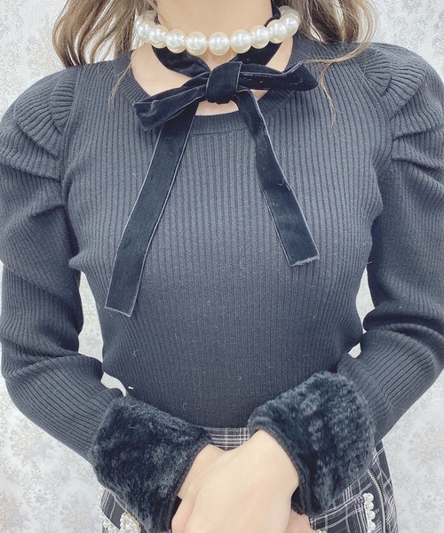 Swankiss(スワンキス)の「JF dress up knit TOPS(ニット/セーター・レディース・ベージュ/ブラック/ホワイト・FREE)」の17枚目の写真