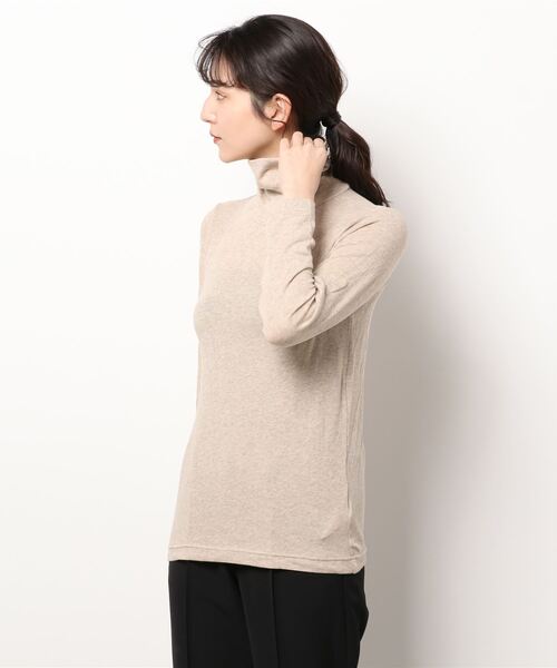 Samansa Mos2（サマンサ モスモス）の「ベア天竺無地タートルネックカットソー（Tシャツ/カットソー・レディース・ブラック/ミント/ベージュ/グレー・ﾌﾘ-）」の4枚目の写真