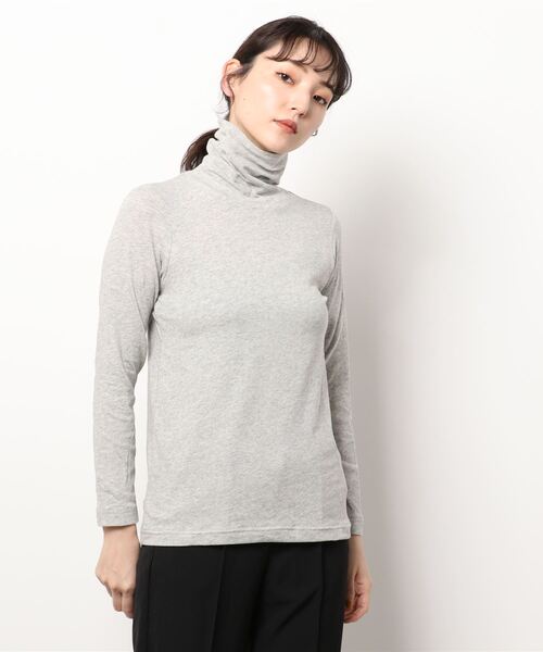 Samansa Mos2（サマンサ モスモス）の「ベア天竺無地タートルネックカットソー（Tシャツ/カットソー・レディース・ブラック/ミント/ベージュ/グレー・ﾌﾘ-）」の3枚目の写真