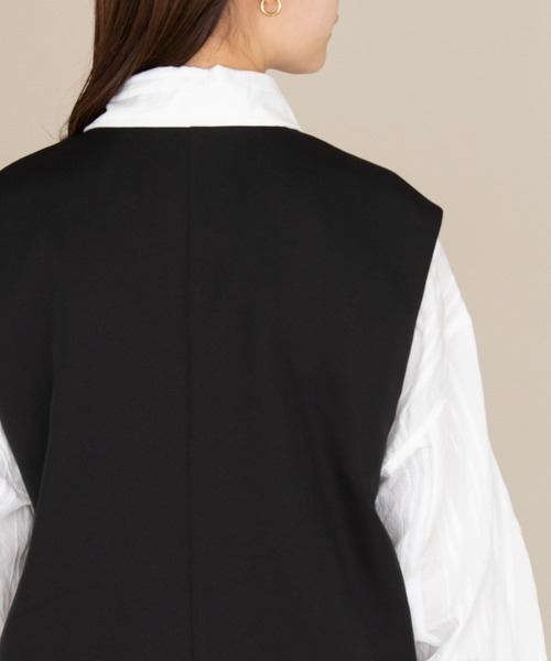 NEUNA（ヌナ）の「【セットアップ対応】ノーカラージレセットアップジャケット（ベスト・レディース・ブラック/チャコールグレー/マスタード・FREE）」の11枚目の写真