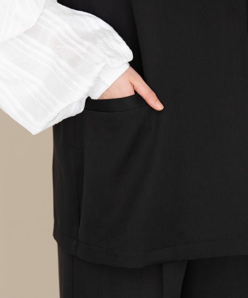 NEUNA（ヌナ）の「【セットアップ対応】ノーカラージレセットアップジャケット（ベスト・レディース・ブラック/チャコールグレー/マスタード・FREE）」の17枚目の写真