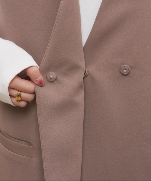 NEUNA（ヌナ）の「【セットアップ対応】ノーカラージレセットアップジャケット（ベスト・レディース・ブラック/チャコールグレー/マスタード・FREE）」の12枚目の写真