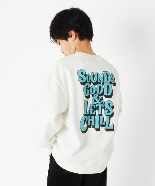 GLAZOS(グラソス)の「裏起毛・ドロップショルダーグラフィカルロゴトレーナー(スウェット・キッズ・ホワイト/ブラック/エンジ/グレー/イエロー/グリーン・130cm/140cm/150cm/160cm/170cm)」の1枚目の写真